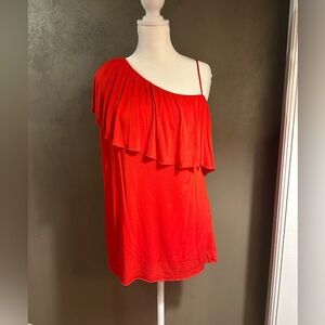 Women’s Bailey /44 one shoulder/spaghetti strap red top, size Small, fully lined